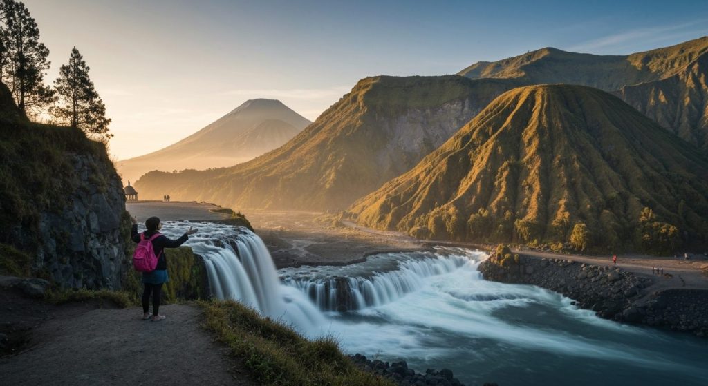 tumpak sewu waterfall bromo ijen — Photorealistic editorial travel photograph relevant to: The honest, expert-led specia
